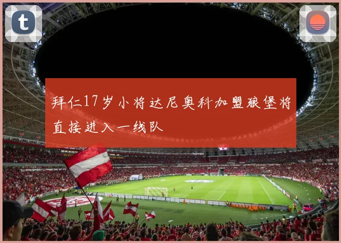 拜仁17岁小将达尼奥科加盟狼堡将直接进入一线队